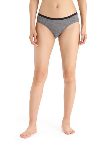 Gritstone Heather Women's Icebreaker Merino Siren Hipkini Briefs Underwear | USA 1728RVDW